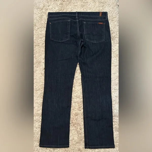 7 For All Mankind Jeans Women’s 32 Kimmie Bootcut Dark Wash Blue 34" Inseam - Image 3