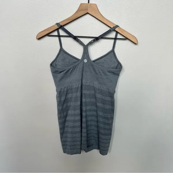 Lululemon Ebb & Flow Tank Heathered Dark Classic Sport Grey Size 6 Athletic Top - Image 7