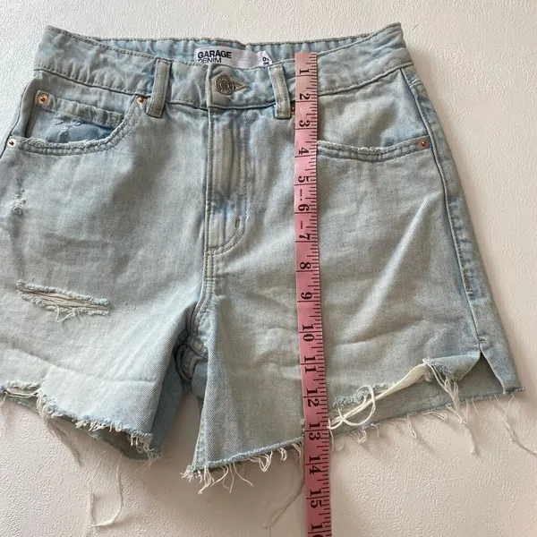 Garage Denim Vintage Cut Off Shorts Size 1/25 Light Wash Distressed Y2K - Image 7