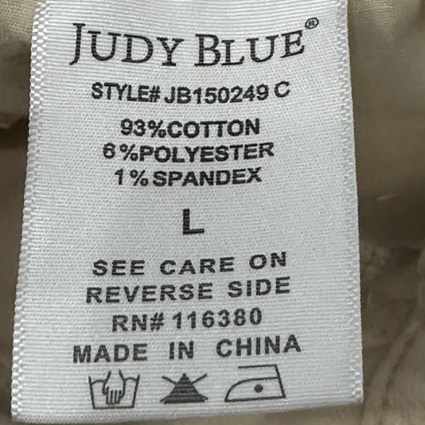 Judy Blue Shorts Womens L Beige Bermuda Denim Stretch 4.5 In Casual JB150249C - Image 7