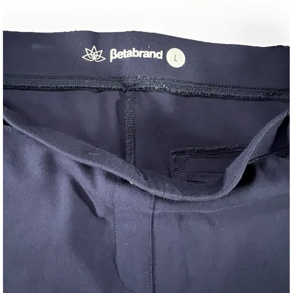 Betabrand Dress Pant Yoga Pants Women L‎ Navy Blue Straight Leg Stretch W0249-NY - Image 4