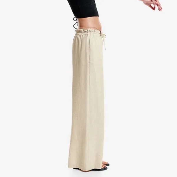H&M Beige Linen Blend Dress Pants(Size 8) - Image 3