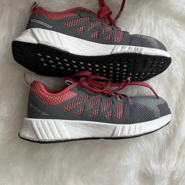 Reebok Fusion Flex shoes Womens Grey Coral Pink Low Top Sneakers sz 7 pink - Image 6
