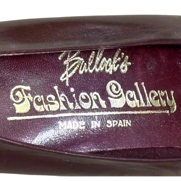 Vintage 80s Burgundy Leather Heels Size 7N Miguel Hernandez Bullock’s Spain‎ - Image 8
