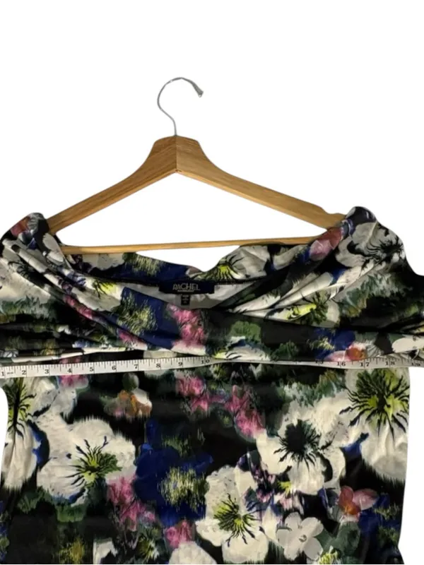 RACHEL Rachel Roy Floral Off Shoulder Top XL Twist Neck Long Sleeve - Image 8