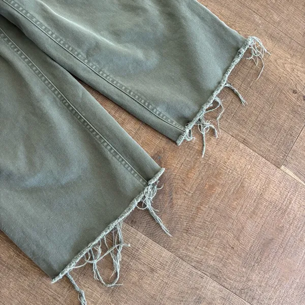 wilfred free raw hem green khaki ankle jeans wide leg - Image 4