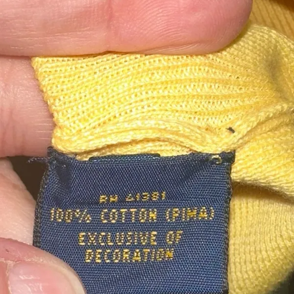 Polo Ralph Lauren Yellow Quarter Zip Sweater Large‎ Pony Logo Pullover - Image 5
