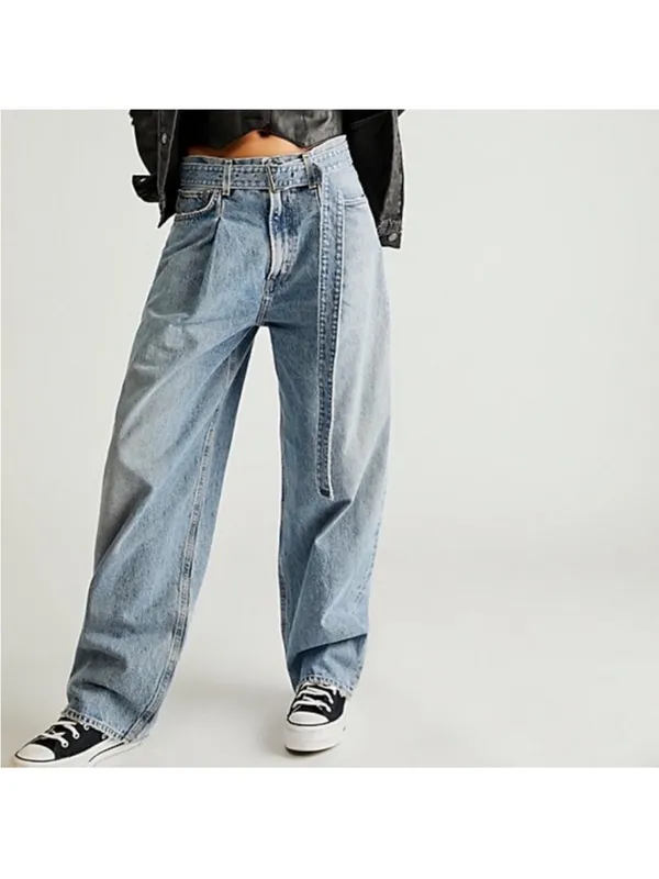 Agolde Free People Belted Baggy Jeans in Outlander - Image 2