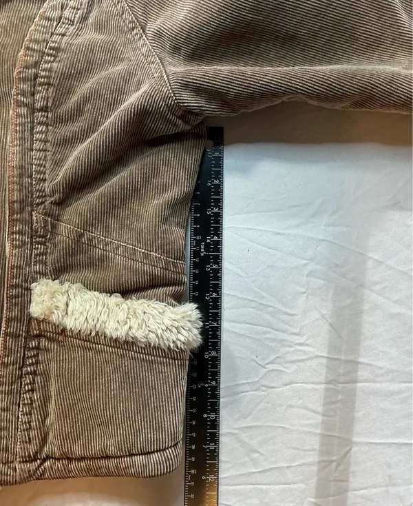 Big Chill Vintage Brown Corduroy Sherpa Collar Jacket Size L - Image 6