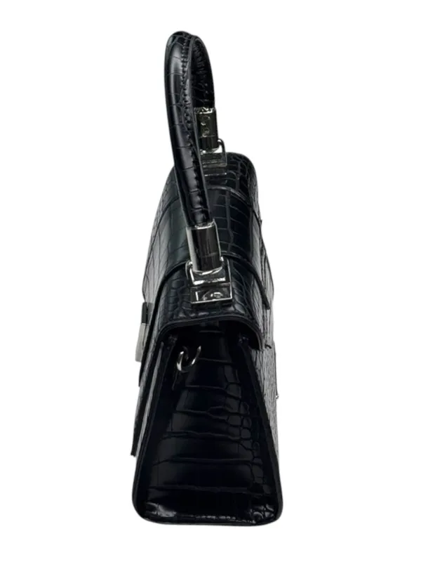 Aldo 𓆈 Vegan Croc Embossed Convertible Crossbody Top Handle Mini Bag 𓆈 Black 𓆈 - Image 8