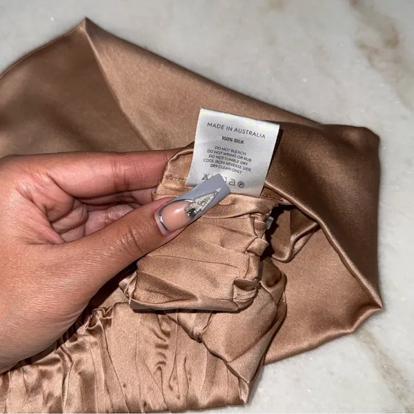 Natalie Rolt Meeka Silk Crop Strapless Top Rose Gold Womens Size 1 US Small - Image 7