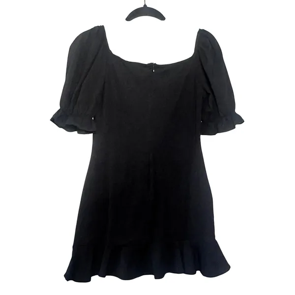 Princess Polly Black Square Neck Puff‎ Sleeve Ruffle Hem Mini Dress US 8 - Image 5