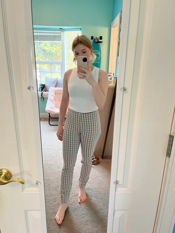 A New Day (Target) Brown Plaid Skinny Pants - Image 3