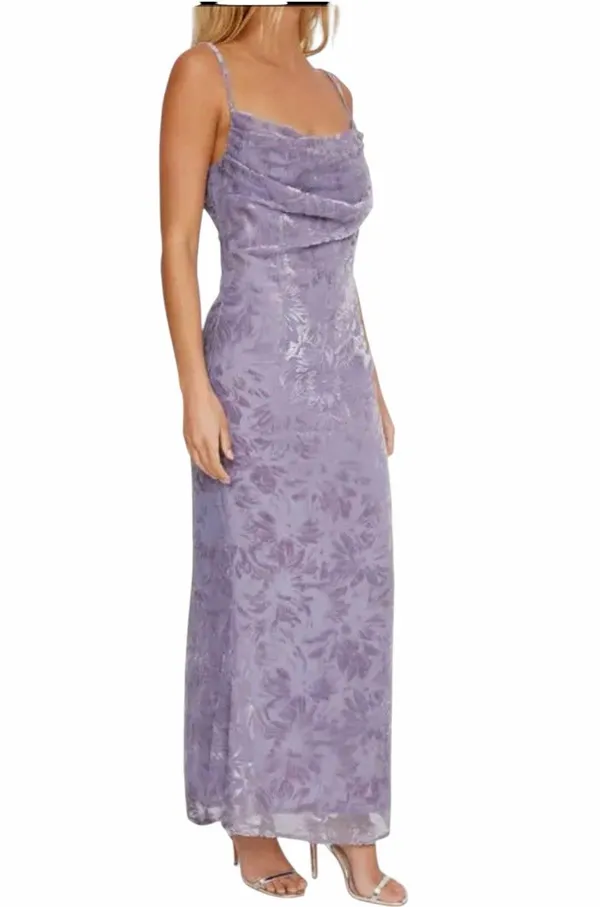 Y2k Fairy Womens Devore Velvet Burnout Floral Maxi Dress Size 4 Whimsigoth HOCO - Image 4