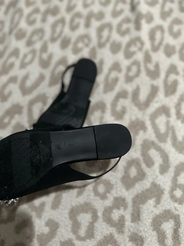 BCBGeneration Black Rhinestone Bow Slingback Flats - Image 4