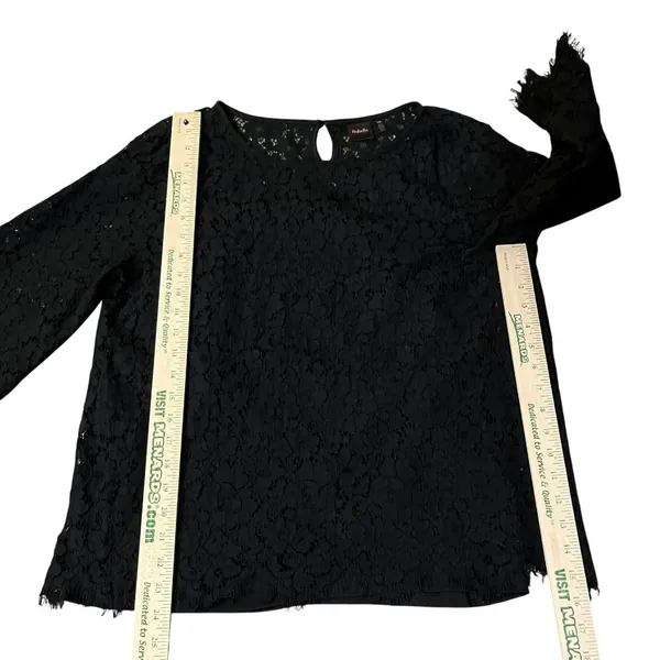 Rafaella Blouse Womens L Used Black Floral Lace Attached Cami - Image 8