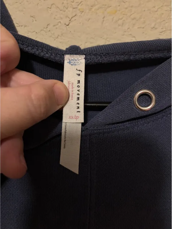 Free People Movement Navy Blue Lightweight Hoodie with Open Back Design - Image 2