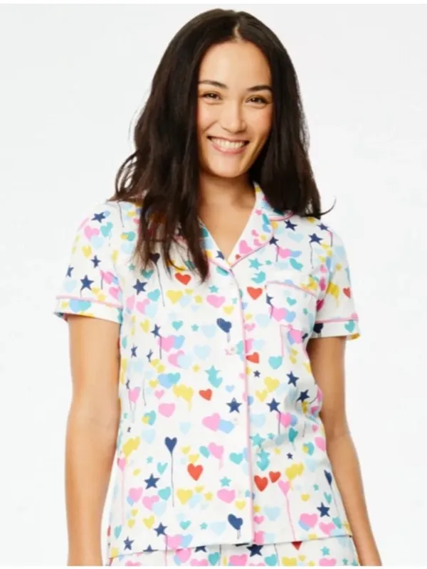 Roller Rabbit Kerri Rosenthal Starry Starry Love Polo Short Pajama set Med/Small - Image 2