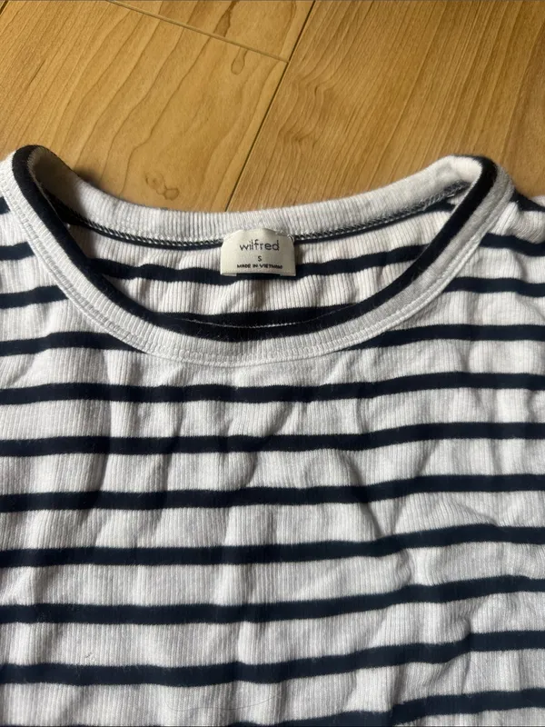 Wilfred White and black Striped Short Sleeve Tee - Image 2