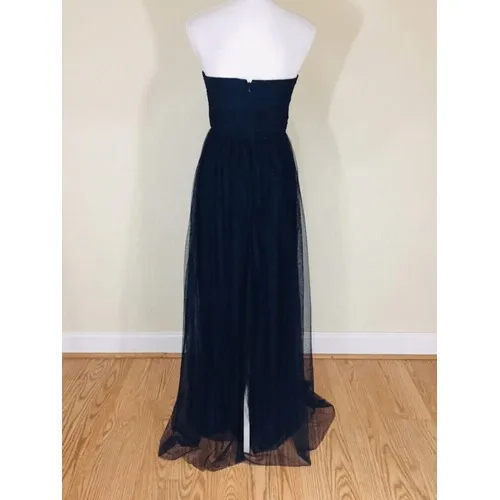 Donna Morgan Felicity Midnight Blue‎ Strapless Empire Waist Gown Dress Size 4 - Image 3