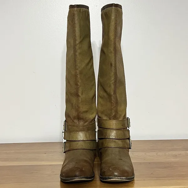 Madden Girl Knee High Campuswc‎ Riding Boots Tan Women's Size 7.5M - Image 4