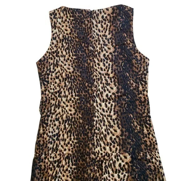 ZARA WOMAN Leopard Print Sleeveless Ruched Mini Dress w/Zipper Back -‎ M EUC - Image 11