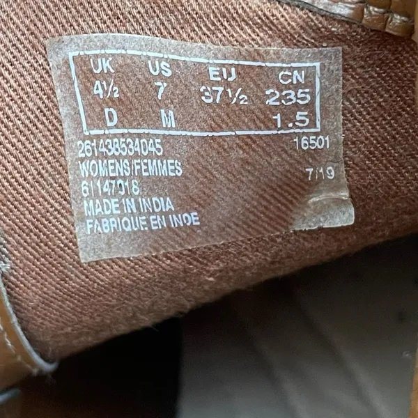 Old Money Clarks Clarkdale Dawn Tan Leather Chelsea Block Heel Ankle Boots 7M - Image 7