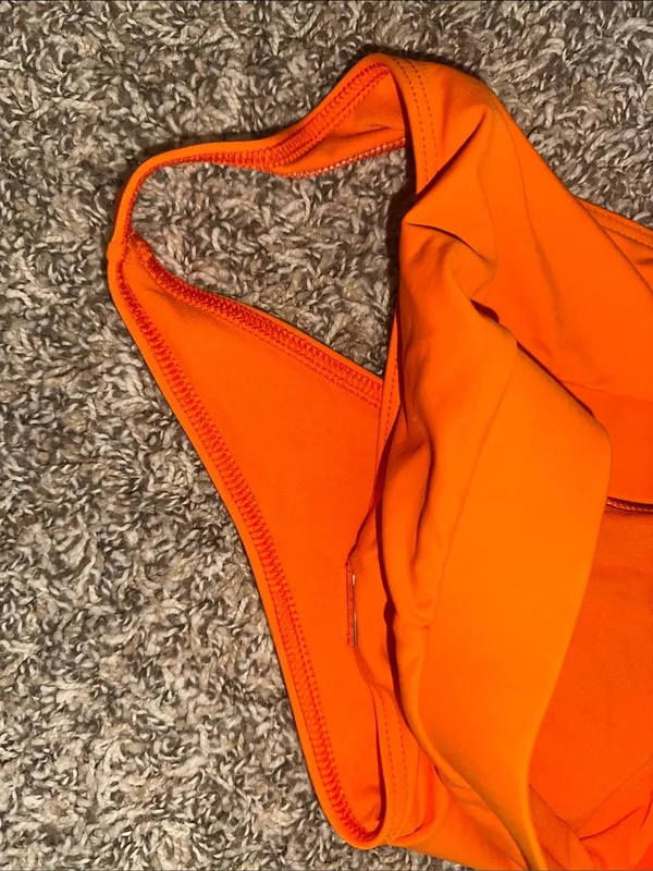 Urban Outfitters Pink and Orange Two-Piece Bikini Set‎ - Tropical Print Top - Image 6