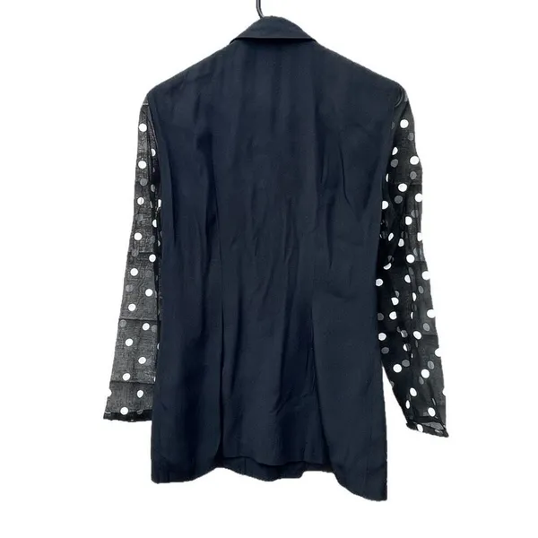 Vintage size Large by Odds’ n Evens double breasted tunic top. Black - Image 4