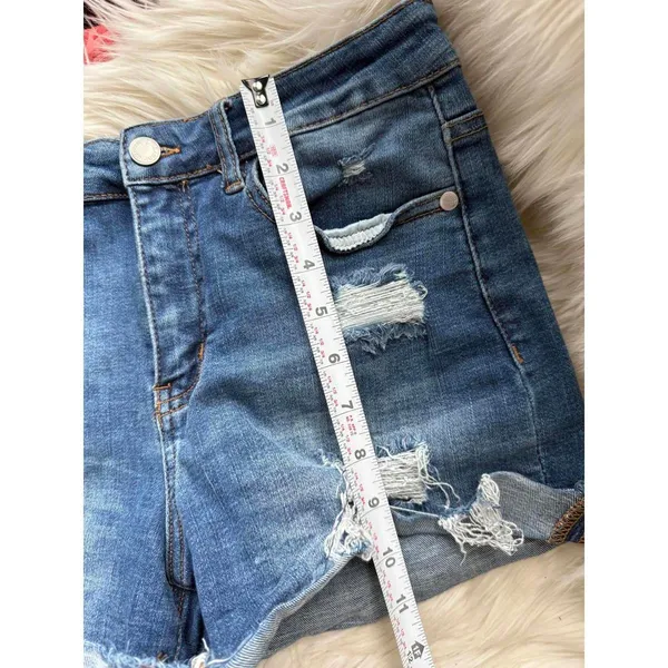 Judy Blue Distressed Denim Shorts Medium - Image 6
