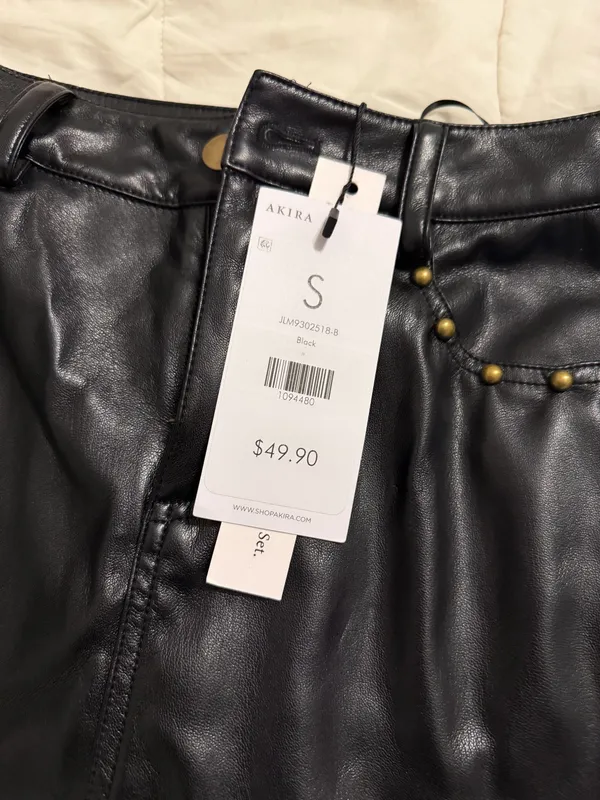 Akira Black faux leather skirt - Image 4