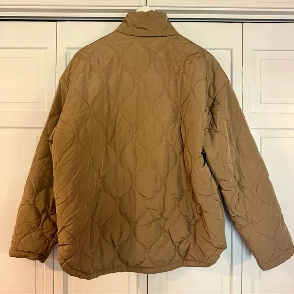 Sonoma tan quilted puffer jacket oversized large - Image 6