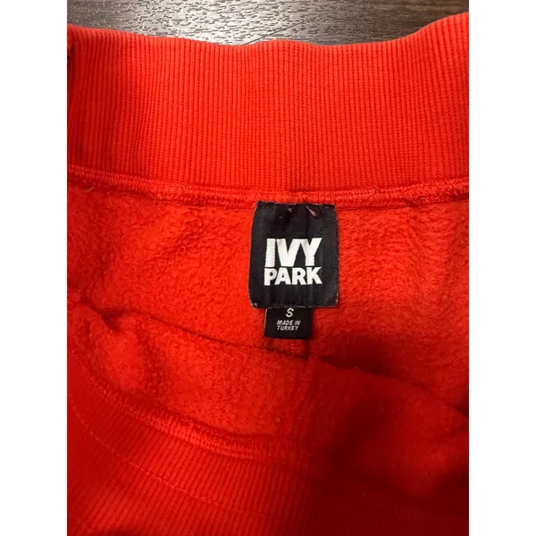 IVY PARK Beyoncé Fiery Red Logo Tape High Waist Sweat Shorts Size Small - Image 2