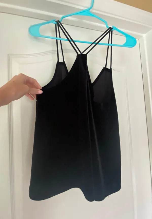 Snap Black Velvet Tank Top - Image 7