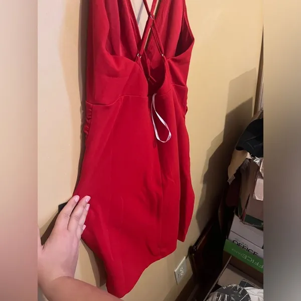 NWT‎ Lulus red mini dress L - Image 9