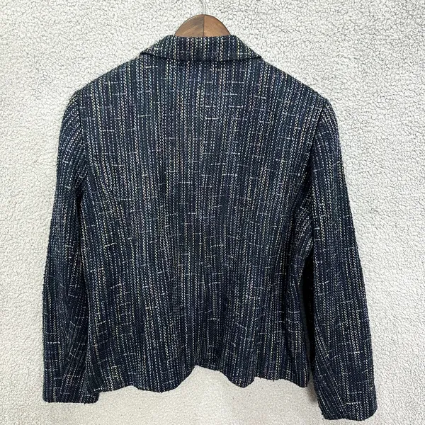 Sag Harbor Blue Tweed Blazer Womens 18 Vintage Old‎ Money Quiet Luxury Career - Image 6