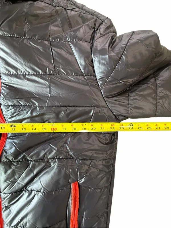 Women's Black and Orange Lightweight Puffer Jacket Size XL #260821 - Image 4