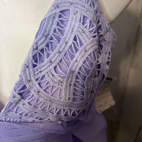 Purple dress with laced top size small - Image 5