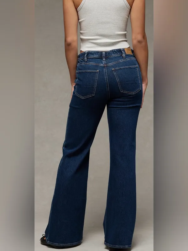 American Eagle High-Rise Flare Dark Blue Women’s Jeans - Image 2