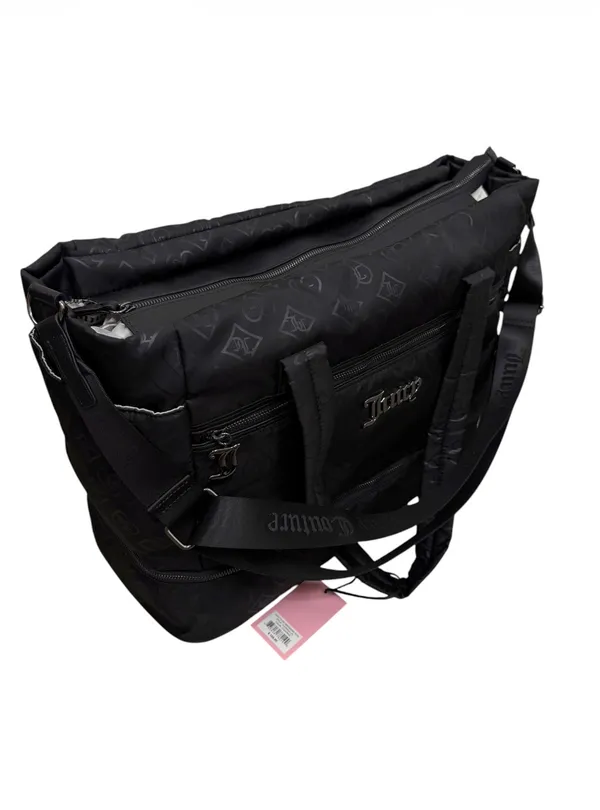 NEW Juicy Couture Black Monogram XL Travel Weekender Tote Bag - Image 6