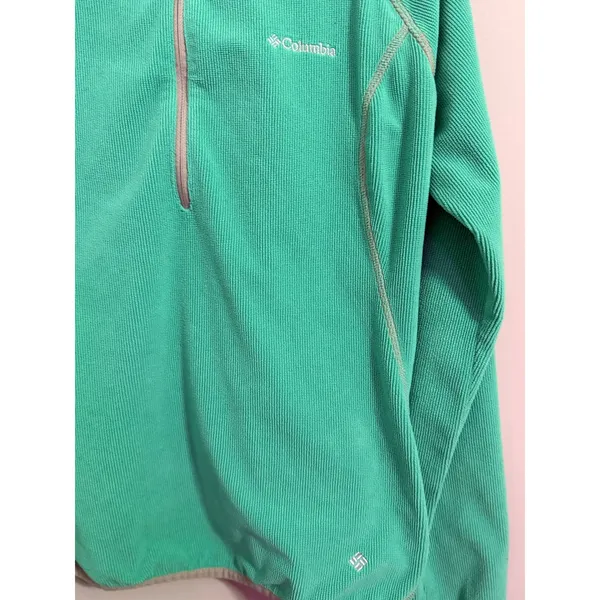 Columbia Green Fleece Half Zip Pullover Sweatshirt‎ Top Women's M/M - Image 2