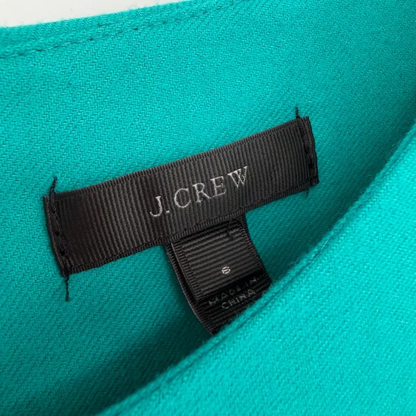 J.Crew Jules Wool Shift Dress Women 8 Teal‎ 3/4 Sleeve Classic Career Preppy - Image 4