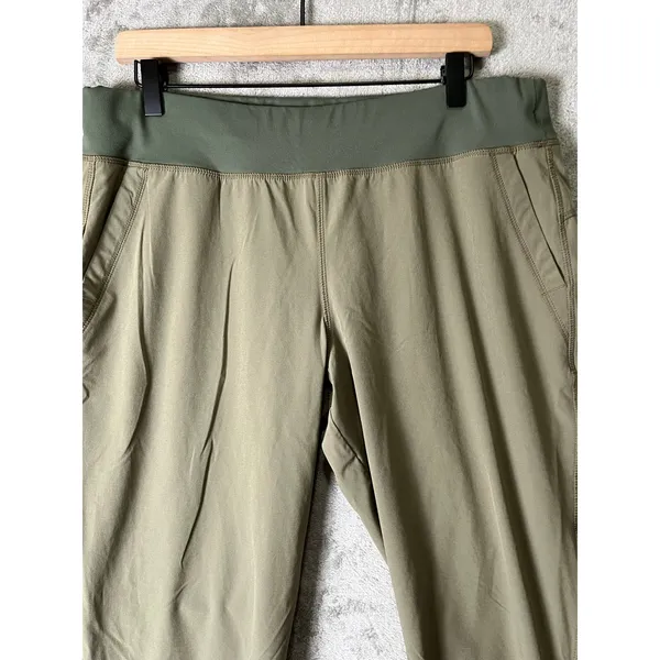 Gramicci Womens Cargo Capri Pants Large Olive Green Hiking Outdoor Drawstring‎ - Image 2