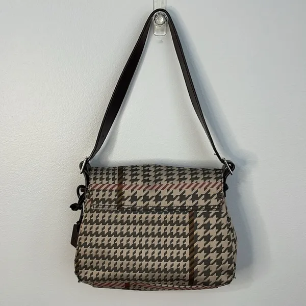 Lauren Ralph Lauren Brown/Tan Plaid Small Shoulder Bag 10"x7.5"x2.5" - Image 2