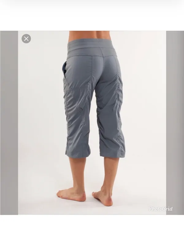 Lululemon Gray Dance Studio Crop with Drawstring size 12 - Image 2