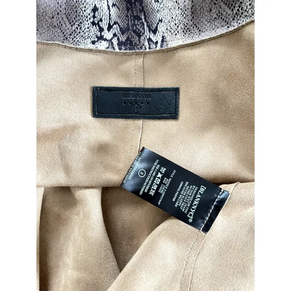 Blank NYC Python Print Faux Suede Longline Duster Coat Neutral Taupe Womens Sm - Image 10