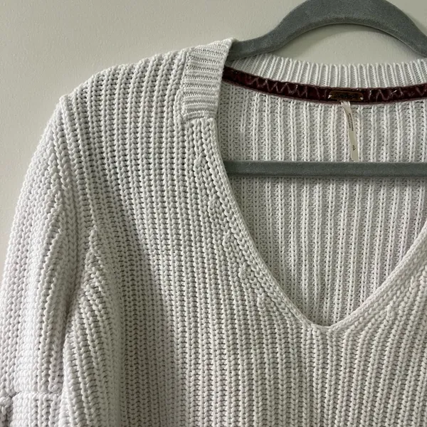 Damsel Cotton Pullover Sweater in White Size S - Image 3