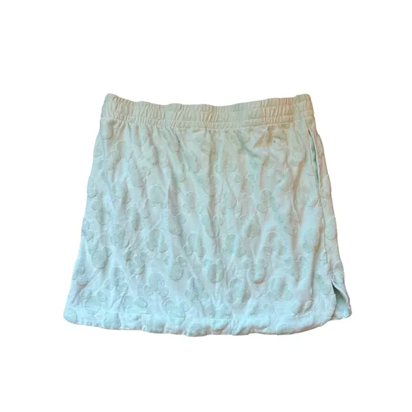 Disney Mickey Mouse Mint Green Terry Cloth Mini Skirt Elastic Waist Pockets‎ M - Image 2