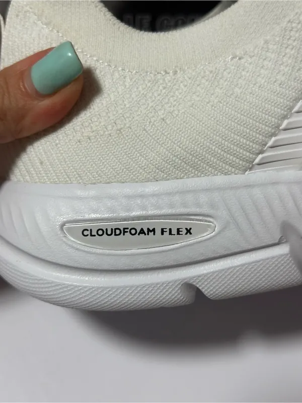 adidas Women’s White Knit Athletic Sneakers - Cloudfoam Flex - Image 2