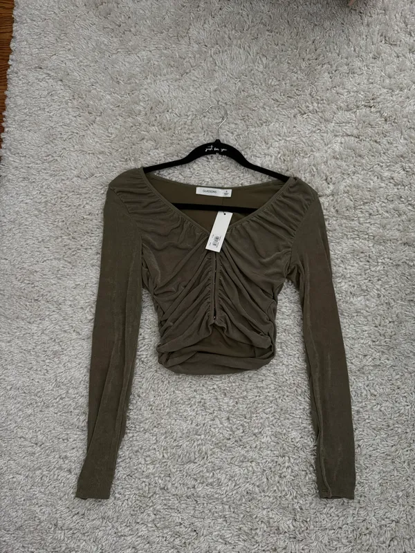 Glassons Olive Green Long Sleeve Top New With Tags - Image 2